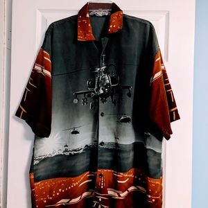 Regal West Casual Button down Helicopter Military Shirt